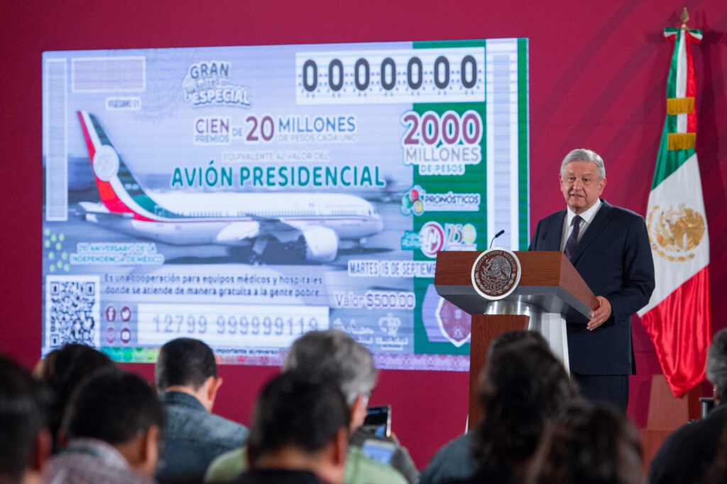 Andrés Manuel López Obrador Lotería Nacional sorteo avión presidencial